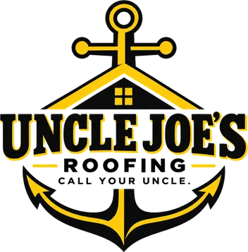 Uncle Joe's Roofing logo: an anchor with a roofline, and the words "Call your uncle."