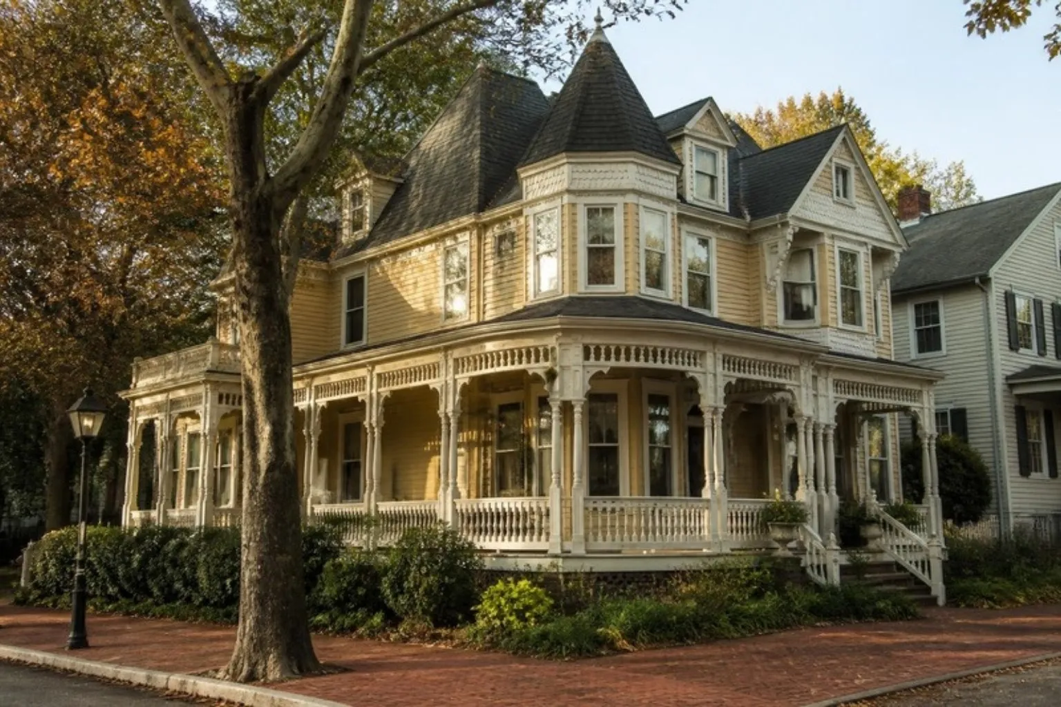 Homes along a tree-lined street